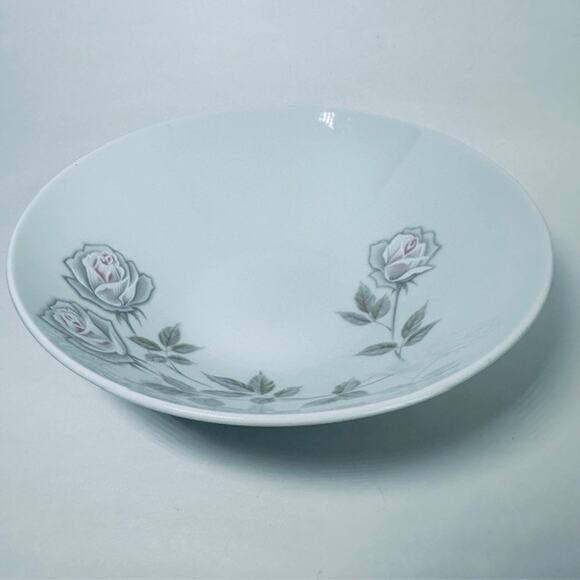 Noritake Edenrose Round Vegetable Serving Bowl Gray/Pink/White Roses VTG - Picture 8 of 11